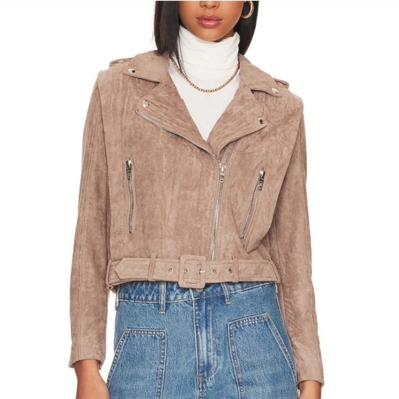 Blank NYC Jackets & Blazers - BLANKNYC x Revolve Suede Moto Jacket in Chance Of Rain NWT